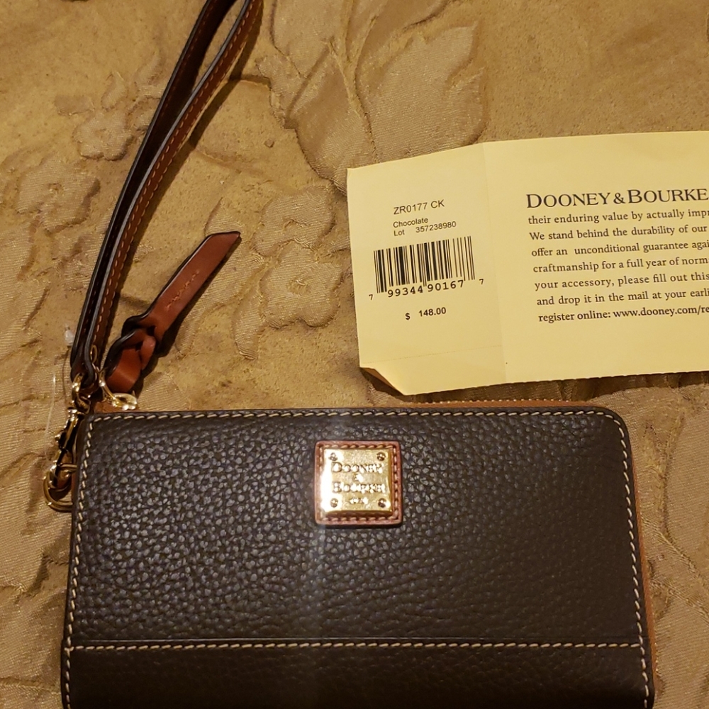 Dooney & Bourke Wristlet Pebbled Leather Wallet